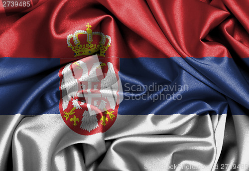 Image of Satin flag, three dimensional render