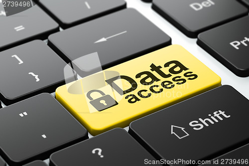Image of Information concept: Closed Padlock and Data Access on keyboard