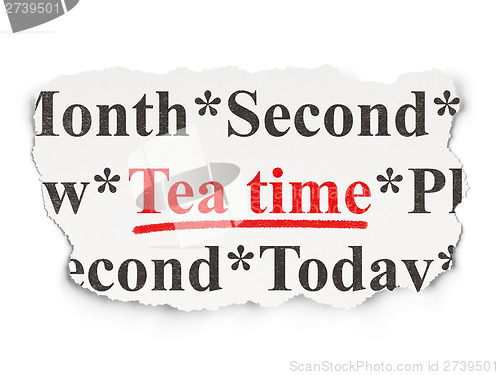 Image of Timeline concept: Tea Time on Paper background