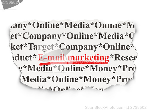Image of E-mail Marketing on Paper background