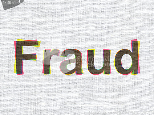 Image of Security concept: Fraud on fabric texture background