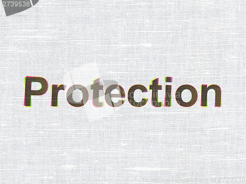 Image of Safety concept: Protection on fabric texture background