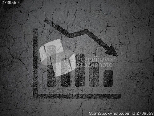 Image of Marketing concept: Decline Graph on grunge wall background