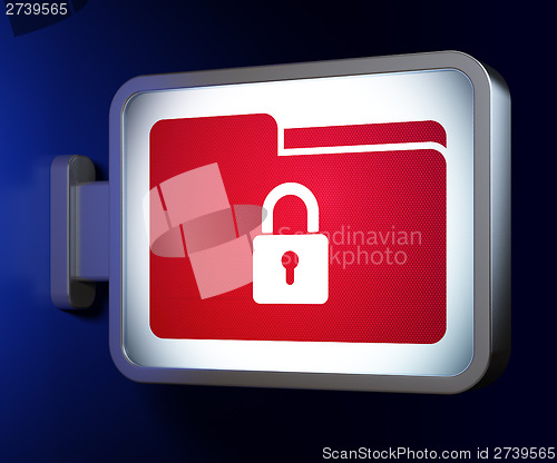 Image of Business concept: Folder With Lock on billboard background