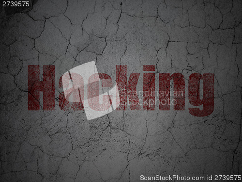 Image of Privacy concept: Hacking on grunge wall background