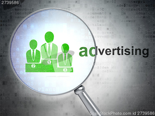 Image of Business Team and Advertising optical glass