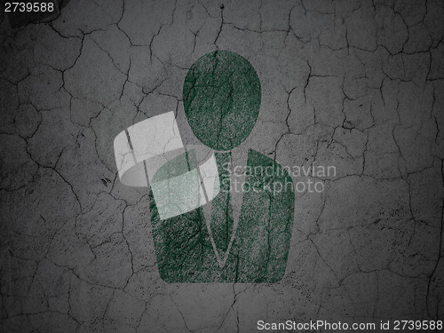 Image of Law concept: Business Man on grunge wall background