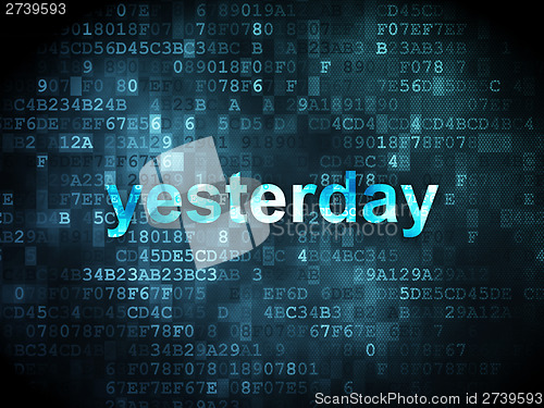 Image of Time concept: Yesterday on digital background
