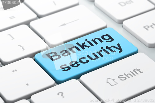 Image of Protection concept: Banking Security on keyboard background