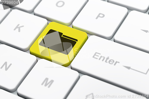 Image of Finance concept: Folder on computer keyboard background