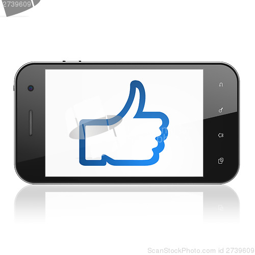 Image of Social media concept: Like on smartphone