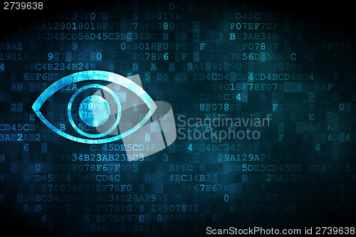 Image of Security concept: Eye on digital background