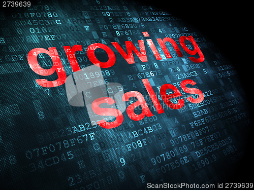 Image of Business concept: Growing Sales on digital background