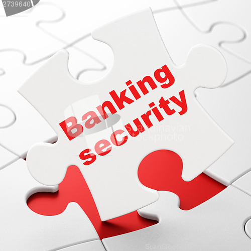 Image of Banking Security on puzzle background