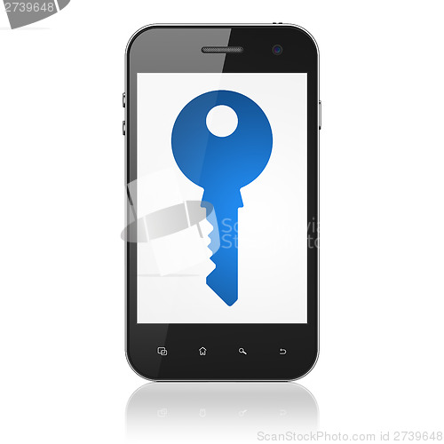 Image of Privacy concept: Key on smartphone