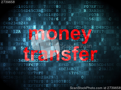 Image of Finance concept: Money Transfer on digital background
