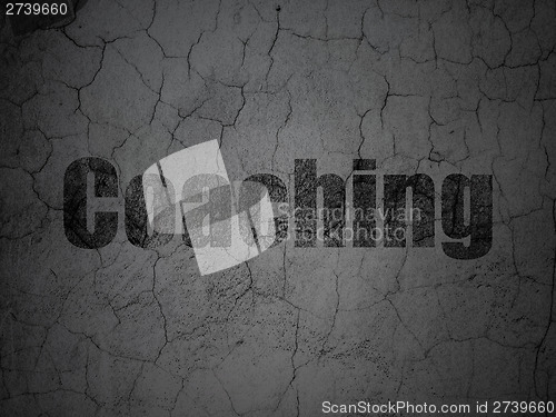 Image of Education concept: Coaching on grunge wall background