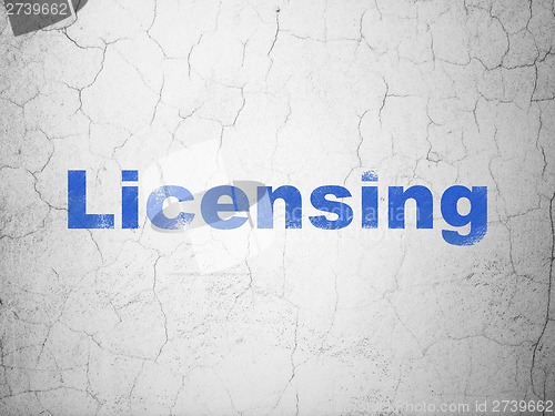 Image of Law concept: Licensing on wall background