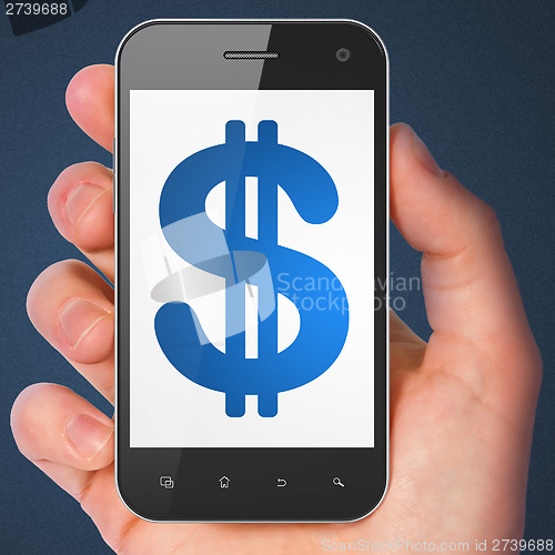 Image of Currency concept: Dollar on smartphone