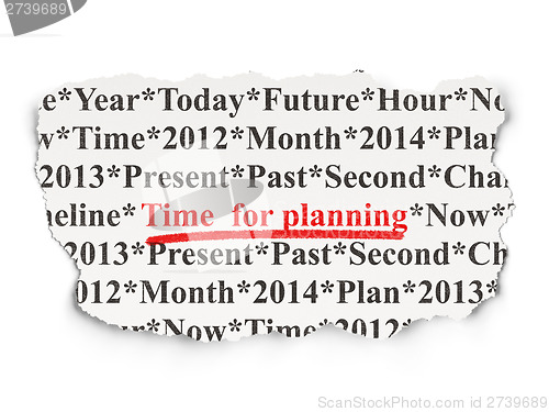 Image of Timeline concept: Time for Planning on Paper background