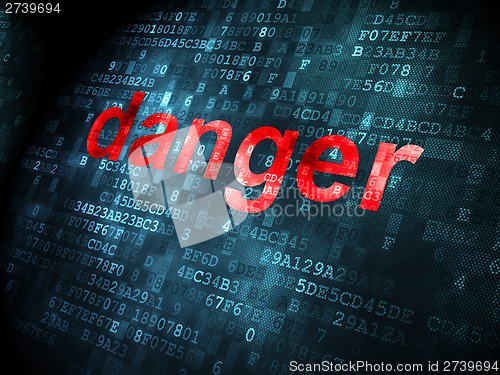 Image of Security concept: Danger on digital background