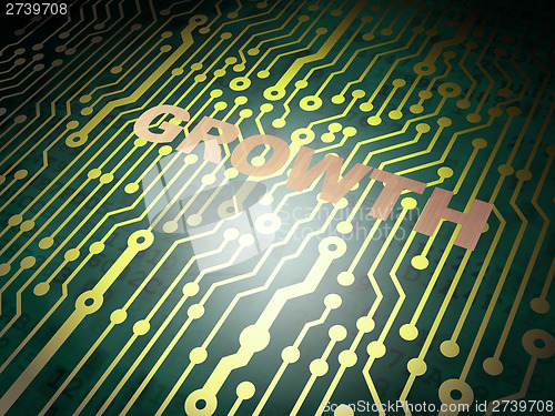Image of Finance concept: circuit board with Growth
