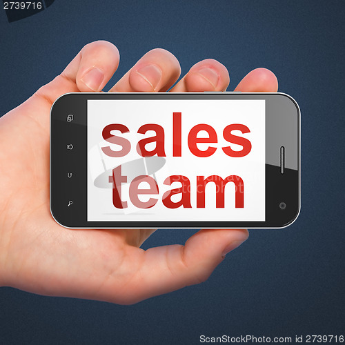 Image of Marketing concept: Sales Team on smartphone