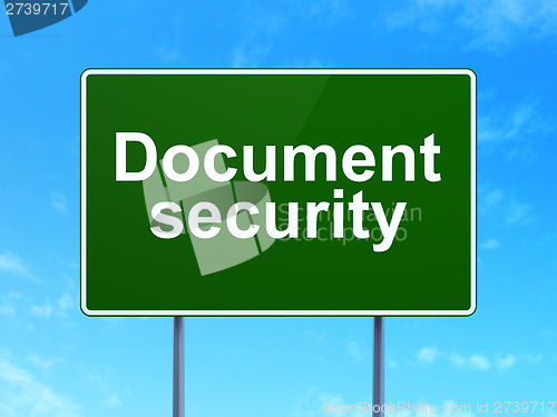 Image of Document Security on road sign background