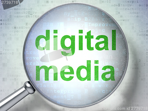 Image of Marketing concept: Digital Media with optical glass