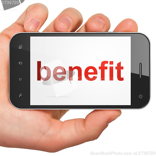 Image of Business concept: Benefit on smartphone