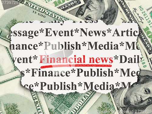 Image of Financial News on Money background