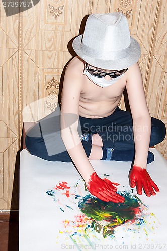 Image of Young artist abstract painter