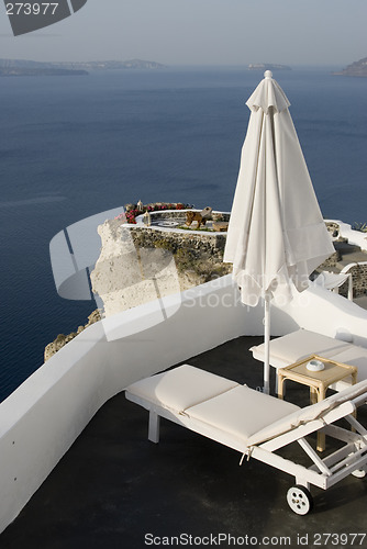 Image of santorini incredible view patio setting