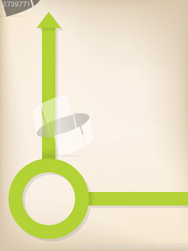 Image of Green arrow and circle shaped ribbon
