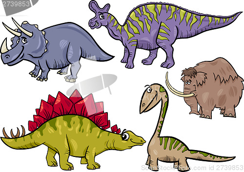 Image of prehistoric set cartoon illustration