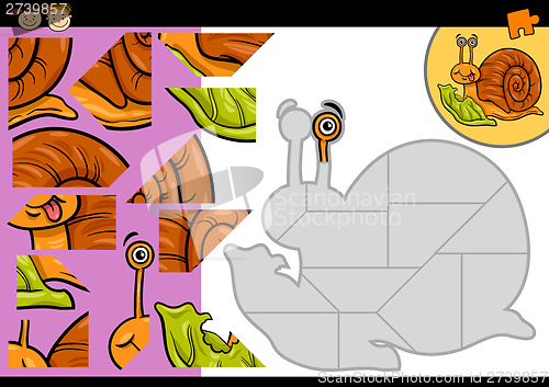 Image of cartoon snail jigsaw puzzle game