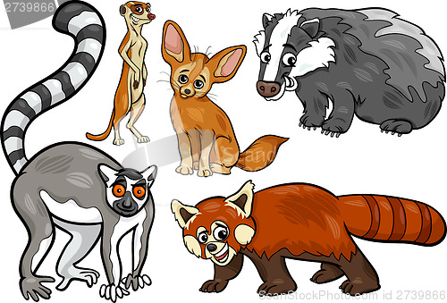 Image of wild animals set cartoon illustration