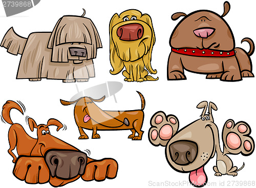 Image of funny dogs set cartoon illustration