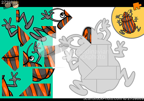 Image of cartoon shield bug jigsaw puzzle game