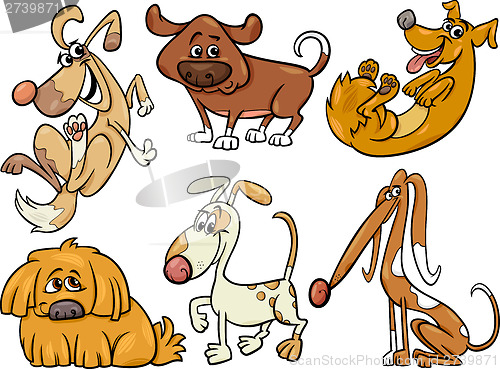 Image of cute dogs set cartoon illustration