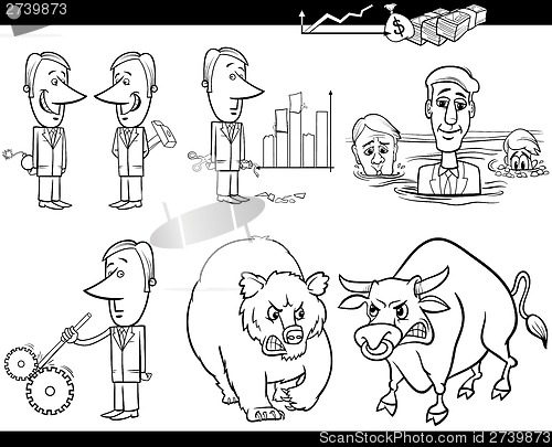 Image of business cartoon concepts and ideas set