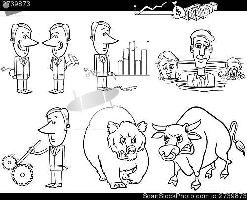 Image of business cartoon concepts and ideas set
