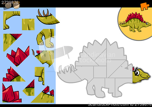 Image of cartoon dinosaur jigsaw puzzle game