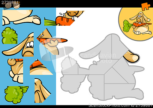 Image of cartoon rabbit jigsaw puzzle game