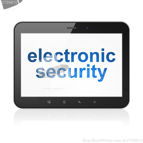 Image of Privacy concept: Electronic Security on tablet pc computer