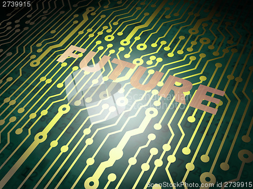 Image of Timeline concept: circuit board with Future