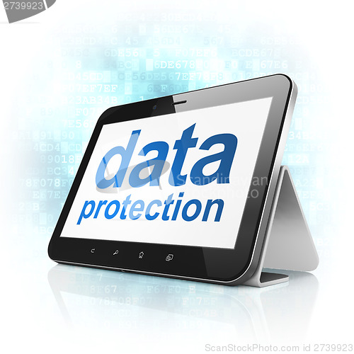 Image of Privacy concept: Data Protection on tablet pc computer