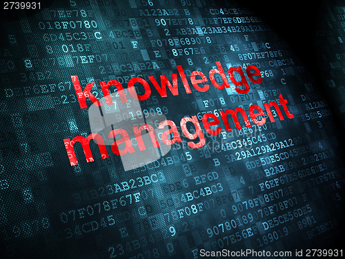 Image of Education concept: Knowledge Management on digital background