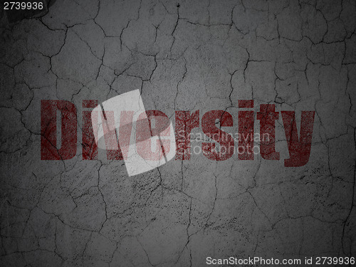 Image of Finance concept: Diversity on grunge wall background