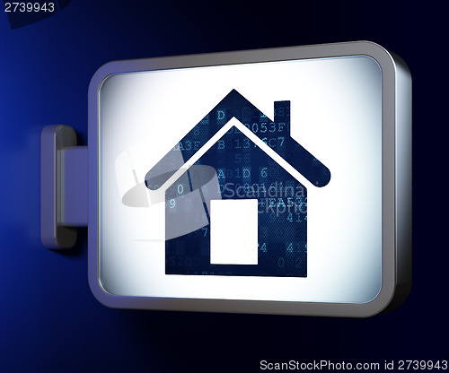 Image of Finance concept: Home on billboard background